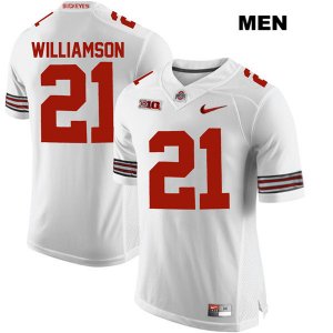 Men's NCAA Ohio State Buckeyes Marcus Williamson #21 College Stitched Authentic Nike White Football Jersey XP20Q73AY